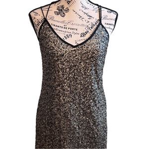 Abercrombie & Fitch Gold Sequin Mini Dress with Exposed Back Size XS NWT